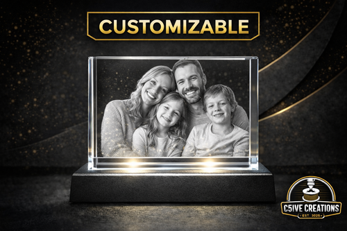 Custom 3D Crystal LARGE RECTANGLE – Personalized Subsurface Engraving